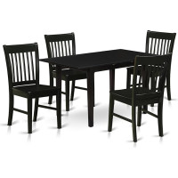 East West Furniture NOFK5-BLK-W Dining Set