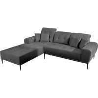 Dretos Corner Sofa with Adjustable Headrests, Couch Set, Sofa Set, Living Landscape, Lounge Sofa, Couch, Upholstered Corner (Side: Left, Tiffany 19)