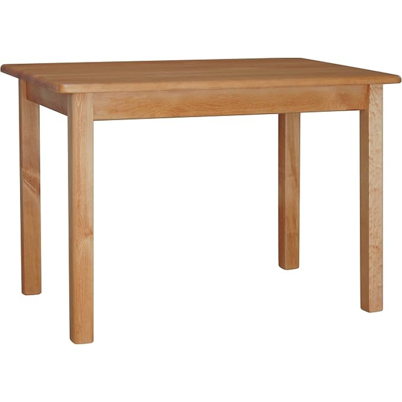 k koma Dining Table Solid Pine Wood Alder Look - Elegance in Alder Colour, 70 x 100 cm