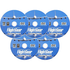 FlightGear Flight Simulator 2023 X Premium DELUXE Edition Flugsimulation 5 Disc DVD-CD-Set Kompatibel mit Microsoft Windows 11, 10, 8.1, 8, 7, Vista PC & Mac | 600+ Flugzeuge & Weltweite Landschaft