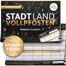 DENKRIESEN - Stadt Land VOLLPFOSTEN® - Aastavahetuse Edition - Lead Casting Was Yesterday - A5 | Peomäng | Linnamaa jõgi | Mänguplokk | Mänguplokk | Kingiidee | Lõbus eelprogrammeeritud