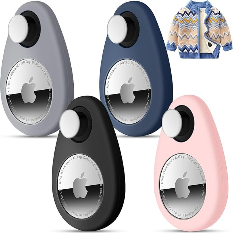 Airtag hoidja lastele, peidetud GPS jälgimisseade, eemaldamisvastane, Airtag silikoonist ümbris koos tihvtidega, sobib lastele, eakatele, lemmikloomadele, seljakotile, pagasile, 2 paketti