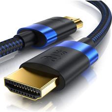 CSL - 8k / 4k HDMI Cable 2.1/2.0-5m - 8K @ 60Hz / 120Hz - 4K @ 240Hz - 48 Gbit/s - 3D - Ultra High Speed with Ethernet - TV Blu-ray PS5 Xbox Series X Switch - Black - 5 Metres