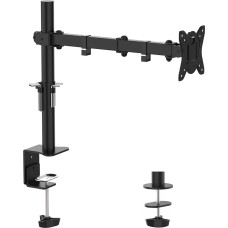 GRIFEMA GB2001-1 Monitor Mount for 13-32 Inch Screen, Monitor Stand Monitor Arm Height Adjustable Rotation, Monitor Mount Max 9 kg, Screen Mount Vesa 75 x 75 / 100 x 100, Black