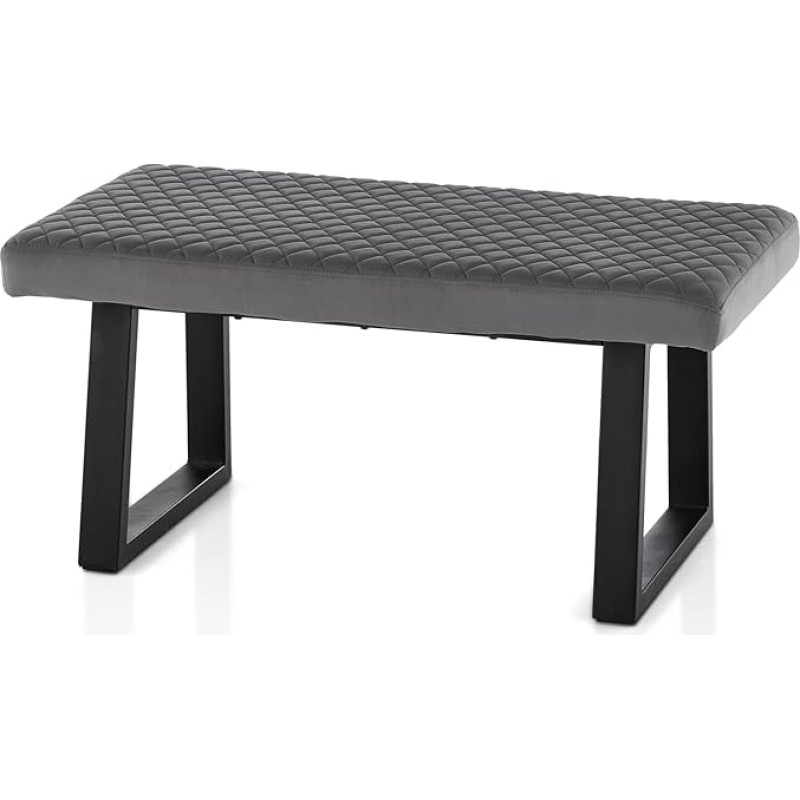 TUKAILAI Dining Room Bench, 100 cm, Hallway, Dining Room Bench, Wardrobe Bench, Bed Bench, Upholstered Bench, Kitchen Bench with Velvet Seat Cushions and Metal Legs, for Dining Room, Wardrobe,