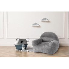 Traumnacht Ella Children's Chair with Removable Cover Made of High-Quality Corduroy Fabric, Washable, 60 x 50 x 55 cm, Grey, Produced According to German Quality Standard