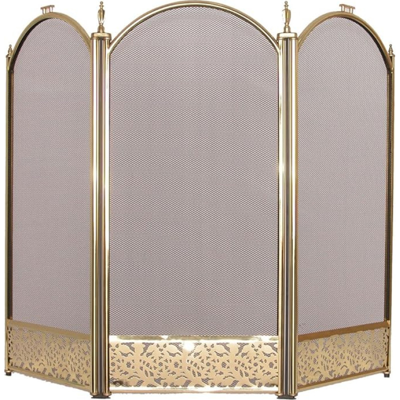 Fire Vida Ingleton Fire Screen/Spark Fire Guard, Metal, Brass