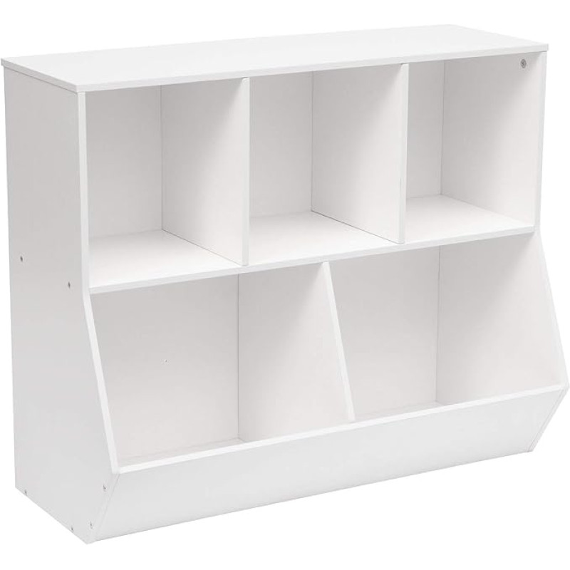 HOOBRO EWT32CW01 Children's Shelving Unit for Toys and Books, Children's Bookcase, Toy Shelf, 90 cm Long, for Children's Room, Playroom, Hallway, Nursery, White