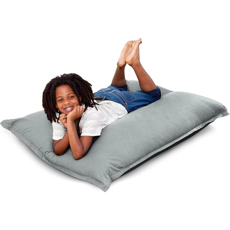 SMOOTHY Original Cotton Junior Indoor XL Bean Bag, 250 L, Giant Bean Bag, Seat Cushion, Made of Cotton, Perfect for Children (140 x 110 cm, Stone Grey)