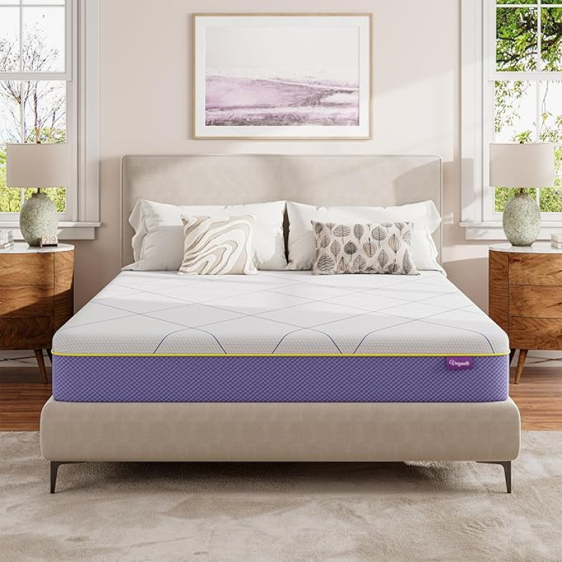 Vesgantti Mattress 90 x 200 cm H3 Cold Foam Mattress, 18 cm Height, Oeko-Tex Certified, Medium Firm Rolled Mattress, Washable Removable Fabric Cover Mattresses with Zip, Lavender Purple