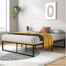 Zinus Lorelai Bed 160 x 190 cm - Bed Frame 36 cm High with Under Bed Storage - Metal Platform Bed - Black