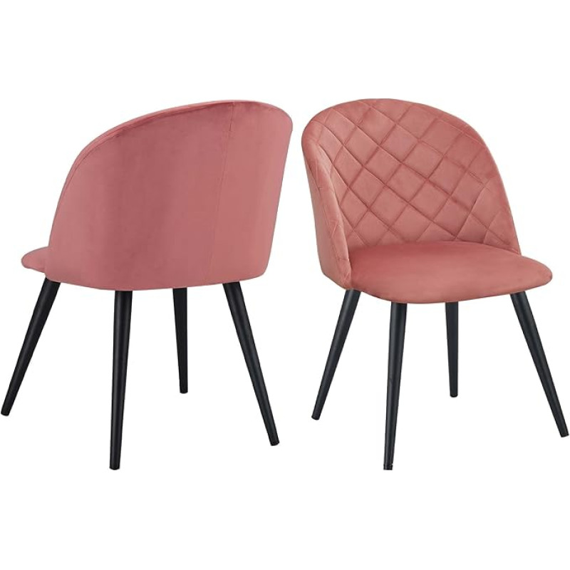 Duhome Dining Room Chairs, Set of 2, Velvet Dressing Table Chair, Retro Design, Upholstered Chair with Backrest for Kitchen, Dining Room, Loun