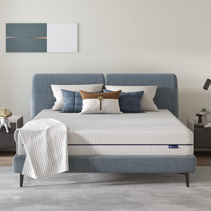 Matratze 180x200，Gel Memory Foam Kaltschaummatratze，24cm Höhe，Schaumstoff Rollmatratze，mit Abnehmbaren und Waschbaren Bezug