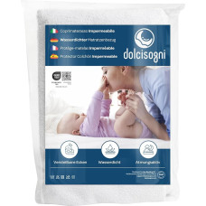 DOLCI SOGNI Mattress Protector 60 x 120 cm (Pack of 2) - Waterproof, Breathable, Antibacterial - With Corner Rubber - Washable up to 60°C - OekoTex - Made in Europe