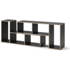 Vicco Tetrix Bookcase for Books, Anthracite, 112.8 x 56.4 cm, Set of 2