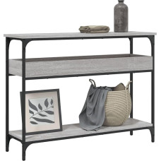 Tidyard Console Table Console Desk Hallway Living Room Table Storage Table Sofa Table Side Table Wall Table Dressing Table Decoration with Shelf Grey Sonoma 100 x 29 x 75 cm Wood Material