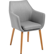 AC Design Furniture Lore – Chair with Arms (covered in artificial leather, oak legs) Retro grey