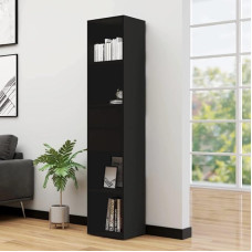 WIFESE Bookcase 36 x 30 x 171 cm Wooden Shelf Cube Shelf Standing Shelf Bookshelf Storage Shelf Room Divider Shelves Storage Shelf for Living Room Office Wood Material Black with Drawers