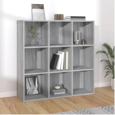 FIRBNUS Sonoma Bookcase Grey 98 x 30 x 98 cm Bookcase Narrow Living Room Furniture Sideboard Wood Industrial