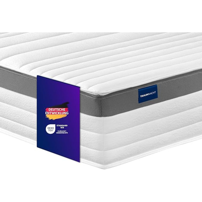 Traumnacht Exclusive 7-Zone Latex Mattress Natural Latex Density 65 kg/m³, Oeko-Tex Certified, Hardness H3 140 x 200 cm