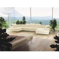 Big Pasti U-Shaped Corner Sofa with Sleep Function, Sofa Couch with Bed Box, 3-Seater Corner Sofa, Sofa Bed for Living Room, Big Sofa Couch with Sleep Function (Beige)