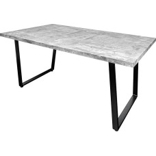 Riess Ambiente Loft Designer Dining Table 160 cm Concrete Look with Skid Frame Industrial Style Table Wooden Table Conference Table