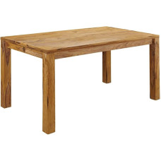 Massivmoebel24.de Nature Brown Dining Table Made of Solid Wood #813, Made of Sheesham Wood, Light Brown, Oiled, 140 x 90 x 76 cm, Solid Wood Table, Dining Room Table, Wooden Table