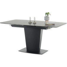SERGIO Extendable Dining Table in Dark Brown, Black, Extendable Column Table for Your Living and Dining Room, 120-160 x 76 x 85 cm (W x H x D)