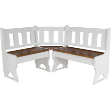 k koma Corner Bench Solid Pine White - Untreated (100 x 100 cm)