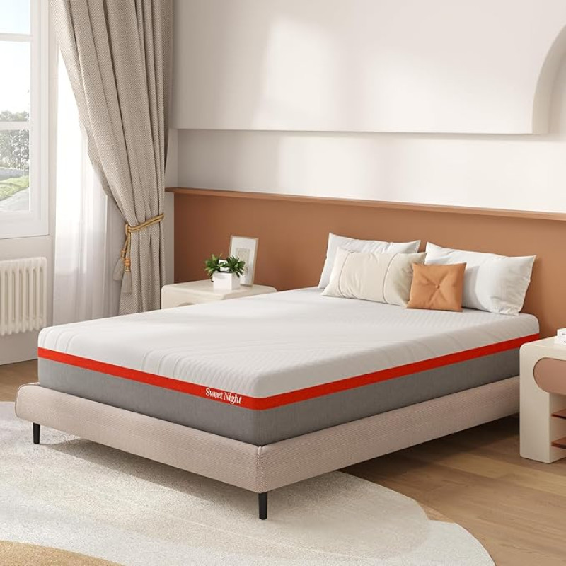 Sweetnight Mattress 180 x 200 cm Cold Foam Mattress Memory Foam Ergonomic 7-Zone Breathable Mattresses Height 18 cm Hardness H3 Oeko-Tex Certified (180 x 200 x 18 cm)