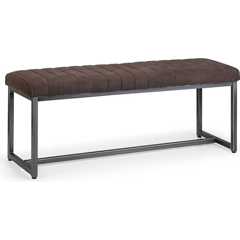 Julian Bowen Brooklyn Upholstered Bench, Anthracite, Metal, One Size