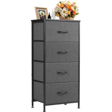DUMOS Chest of Drawers with Drawers - Dressers & Sideboards Suitable for Bedroom, Chest of Drawers with 4 Drawers, Fabric Chest of Drawers with Sturdy Steel Frame, Ideal for Bedroom, Living Room