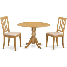 East West DLAN3-OAK-C Dining Room Set Gold