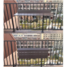 Folding Balcony Table Outdoor Space Saving Patio Bar Table for Railing Compact Desk for Balconies Fits Most Railings 100L x 37W (cm)