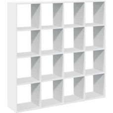vidaXL Bookcase, Room Divider with 16 Compartments, Wall Shelf for Living Room, Office, Standing Shelf, Room Divider, Cube Shelf, White Wood Material