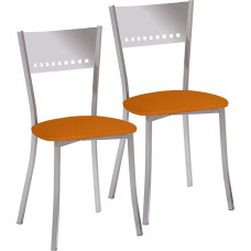 ASTIMESA SCOBNA Two Kitchen Chairs Metal Orange Seat Height 45 cm