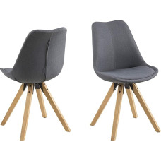 Amazon Brand - Movian Arendsee Set of 2 Dining Chairs 55 x 48.5 x 85 cm (L x W x H), Dark Grey