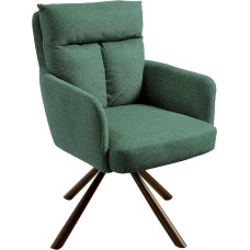 Riess Ambiente Big George Swivel Retro Chair with Armrests and Bonell Spring Padding Green