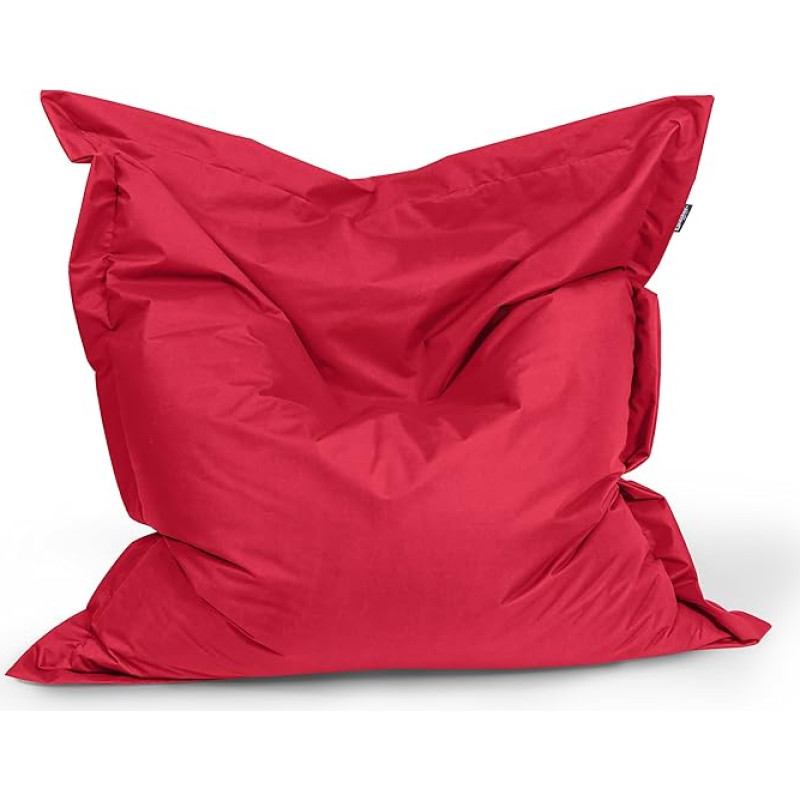BuBiBag Bean Bag Rectangular Floor Cushion 180 x 145 cm in 32 Different Colours for Indoor and Outdoor Use (Red)