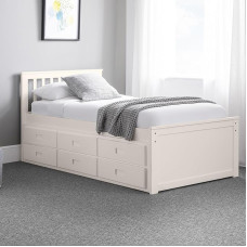 Julian Bowen Maisie Captain Bed with Underbed and Drawers, White, Single