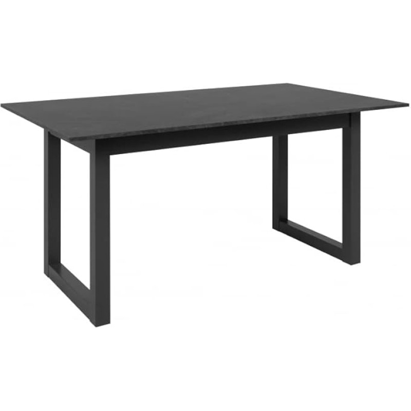 DEINE TANTE EMMA 003223 Austin 80A Slate Anthracite Grey Dining Table Kitchen Table Dining Room 160 x 90 cm Extendible to 200 cm