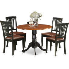 East West Furniture DLAV5-BCH-LC Dining Table and 4 Kitchen Chairs 5 Pieces Black
