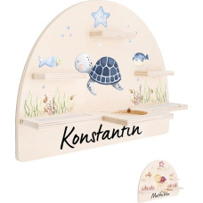Bärenfreunde® - Personalised Tonie Shelf for Children's Room - Magnetic Toniebox Shelf for Toniebox & Figures with Rounded Corners and Edges (Turtle Blue)