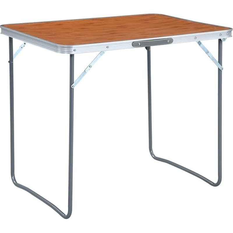 Tragbarer Aluminium-Klapptisch – Hochleistungs-Picknicktisch mit Tragetasche für Innenbereich, Arbeitszimmer, Grillpartys und Camping, faltbarer Metalltisch, 80 x 60 cm