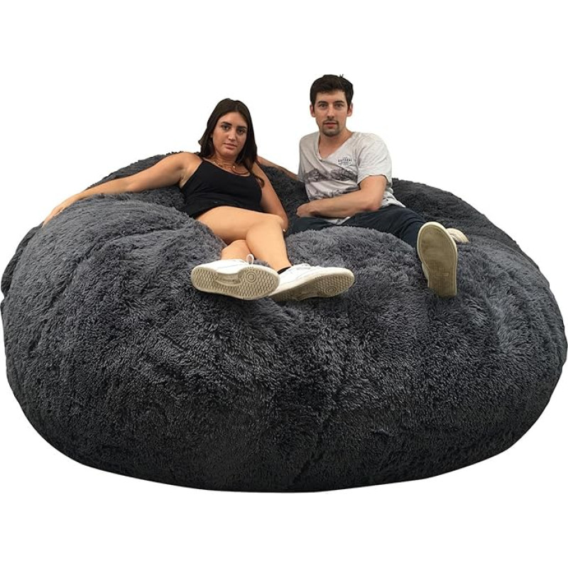 Giant 180 cm, Diameter XXL, Bean Bag with Foam, Super Comfortable, Sofa, Double Covers, Machine Washable, Pear, Cushion, Sofa
