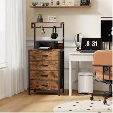 MUTUN Rustic Brown 4 Drawer Bedroom Chest of Drawers