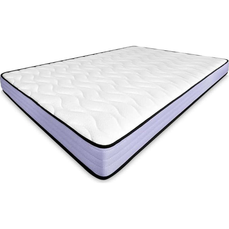 amuéblate online Purple Reversible Memory Foam Mattress 140 x 200 cm Optimal Strength and Comfort Mite-Proof Antibacterial and Hypoallergenic