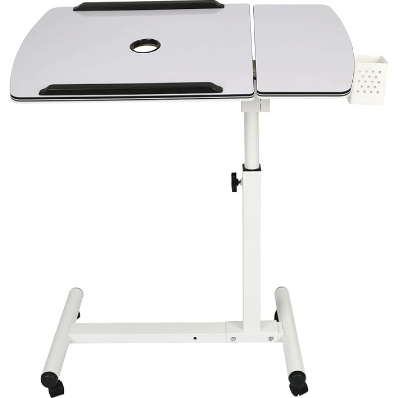 STARRY CITY Over Bed Laptop Table, Adjustable Tilt Rolling Removable Overbed Desk Bedside Table with Wheels and Heat Emission Hole for Sofa, Bed, Chair Side