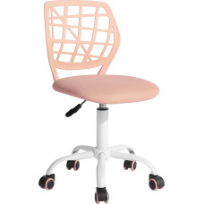 FurnitureR Dining Room Swivel Chairs, 1PC Kitchen Chair, Padded Chair, Swivel Chair, Comfortable Chair with Wheels, Backrest, Armless Chair for Dining Room, Living Room, Peach Pink