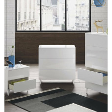 Dmora - Baltimore Chest of Drawers with 3 Drawers, Chest of Drawers for Bedroom, Modern Chest of Drawers, 80 x 40 x 80 cm, White